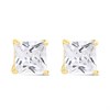 9ct Gold Princess Cut Cubic Zirconia Stud Earrings - 4mm - G32105