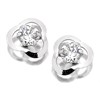 9ct White Gold Cubic Zirconia Trefoil Earrings - 6mm - G3220