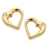 9ct Gold Cubic Zirconia Open Heart Earrings - 7mm - G3223