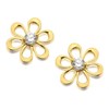 9ct Gold Cubic Zirconia Flower Stud Earrings - 8mm - G3236