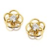 9ct Gold Cubic Zirconia Flower Stud Earrings - 6mm - G3243