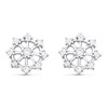 9ct White Gold Cubic Zirconia Flower Stud Earrings - 6mm - G3271