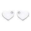 9ct White Gold Cubic Zirconia Heart Stud Earrings - 6mm - G3273
