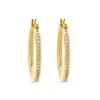 9ct Gold Cubic Zirconia Hoop Earrings - 20mm - G3278