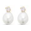9ct Gold Cubic Zirconia And Freshwater Pearl Stud Or Drop Earrings - G3281