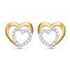 9ct Gold Heart Cubic Zirconia Stud Earrings - G3282
