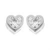 9ct White Gold Cubic Zirconia Heart Stud Earrings - 6mm - G3292