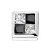 9ct White Gold Black And White Cubic Zirconia Single Stud Earring - 7mm - G3410