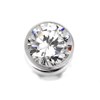 9ct White Gold Cubic Zirconia Single Stud Earring - 6mm - G3462