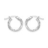 9ct White Gold Twist Hoop  Earrings - 14mm - G41160