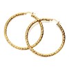 9ct Gold Large Diamond Cut Hoop Earrings - 44mm - G4303
