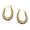 9ct Gold Crystal Creole Hoop Earrings - 16mm - G4310