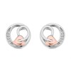 Clogau Silver And 9ct Rose Gold Tree Of Life Stud Earrings - G44169