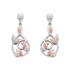 Clogau Silver And 9ct Rose Gold Tree Of Life Awelon Drop Earrings - G44172