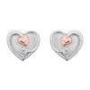 Clogau Silver And 9ct Rose Gold Tree Of Life Heart Stud Earrings - G44176