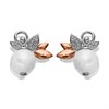 Clogau Silver And 9ct Rose Gold Lily Of The Valley Pearl Stud Earrings - G44208