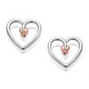 Clogau Silver And 9ct Rose Gold Tree Of Life Heart Stud Earrings - G4451
