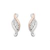 Clogau Silver And 9ct Rose Gold White Topaz Trilogy Stud Earrings - G4490