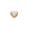 9ct Gold Heart Shaped Crystal Nose Stud - 4mm - G4503