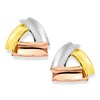 9ct Gold Three Colour Triangle Stud Earrings - G4611