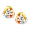 9ct Three Colour Gold Cubic Zirconia Knot Earrings - 7mm - G4615