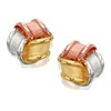 9ct Three Colour Gold Matt Finish Knot Earrings - 9mm - G4617