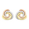 9ct Three Colour Gold Knot Stud Earrings - 8mm - G4635