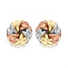 9ct Gold Three Colour Twist Stud Earrings - 6mm - G4639