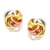 9ct Three Colour Gold Knot Stud Earrings - 6.5mm - G4665
