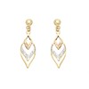 9ct Gold Three Colour Drop Earrings - 33mm drop - G4814