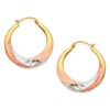 9ct Gold Three Colour Creole Hoop Earrings - 25mm - G4923