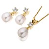 9ct Gold Freshwater Cultured Pearl And Cubic Zirconia Gift Set - G5005