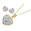 9ct Gold Crystal Heart Necklace And Earring Gift Set - G5007