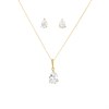 9ct Gold Pear Cubic Zirconia Necklace And Earrings Gift Set - G5015