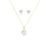 9ct Gold Heart Cubic Zirconia Necklace And Earrings Gift Set - G5016