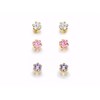 9ct Gold Three Colour Cubic Zirconia Earring Box Set - G5122