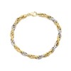 Aureus 9ct Bonded Gold On Sterling Silver Two Colour Bracelet - 7.5in - G6005