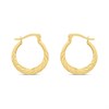 Bonded Silver / 9ct Gold Twist Creole Earrings - G60171