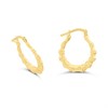 AUREUS Sterling Silver & 9ct Bonded Gold Bamboo Creole Hoop Earrings - 17mm - G60181