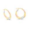AUREUS Sterling Silver & 9ct Bonded Gold Three Colour Hoop Earrings - 23mm - G60186