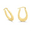 AUREUS Sterling Silver & 9ct Bonded Gold Twisted Creole Hoop Earrings - 27mm - G60187