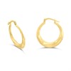 AUREUS Sterling Silver & 9ct Bonded Gold Twisted Hoop Earrings - 20mm - G60189