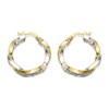 Aureus 9ct Bonded Gold On Sterling Silver Two Colour Twist Hoop Earrings - G6019