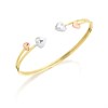 Aureus 9ct Boner Gold On Sterling Silver Three Colour Heart Bangle - G6021