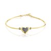 Aureus 9ct Bonded Gold On Sterling Silver Crystal Heart Bangle - G6022