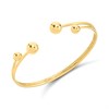 Aureus 9ct Bonded Gold On Sterling Silver Double Ball Bangle - G6078