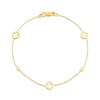 9ct Gold Round Open Clover 7inch Bracelet - G64117