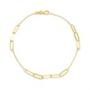 9ct Gold Paperlink Station 7.5in Bracelet - G64120