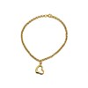 9ct Gold 2mm Wide Open Heart Belcher Bracelet - 7in - G6419