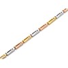 9ct Three Colour Gold Greek Key Bracelet - 7.25in - G6490
